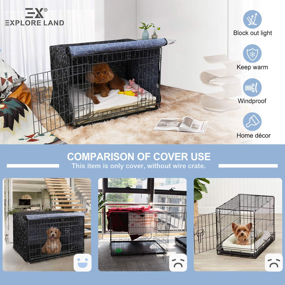 Explore Land funda jaula perro 36 pulgadas, material ligero y PU para mayor durabilidad.