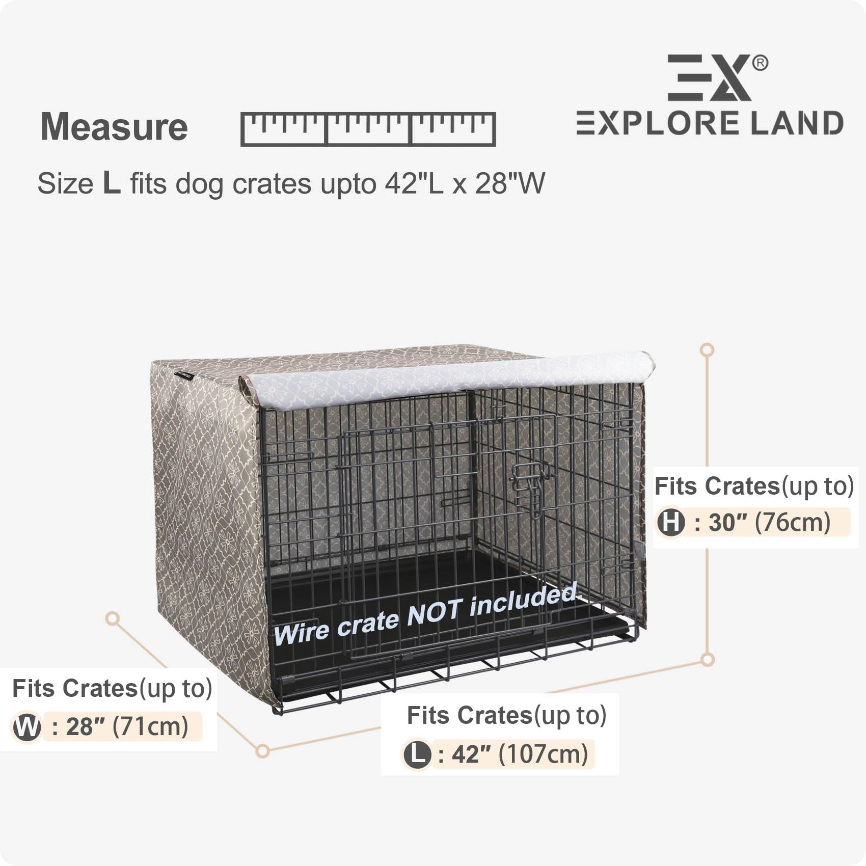 Explore Land: funda lateral para jaula 42 pulgadas, instalación rápida y limpia.