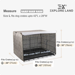 Explore Land: funda lateral para jaula 42 pulgadas, instalación rápida y limpia.