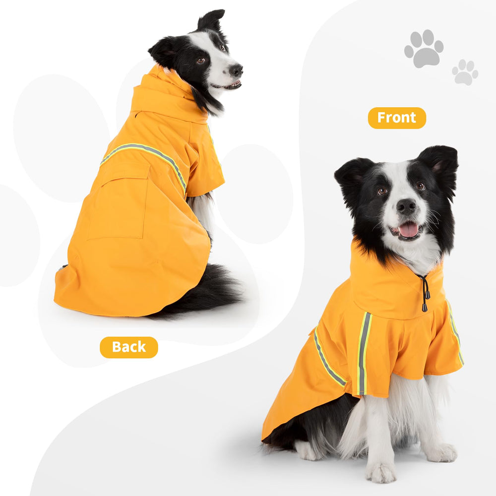 ExploreU chubasquero para perro, color amarillo brillante, mejor visibilidad nocturna