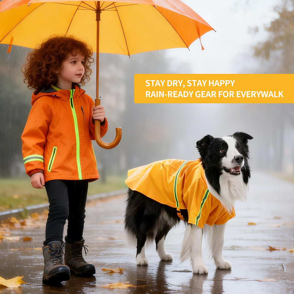 ExploreU chubasquero para perro, orificio para correa para paseos sin quitar
