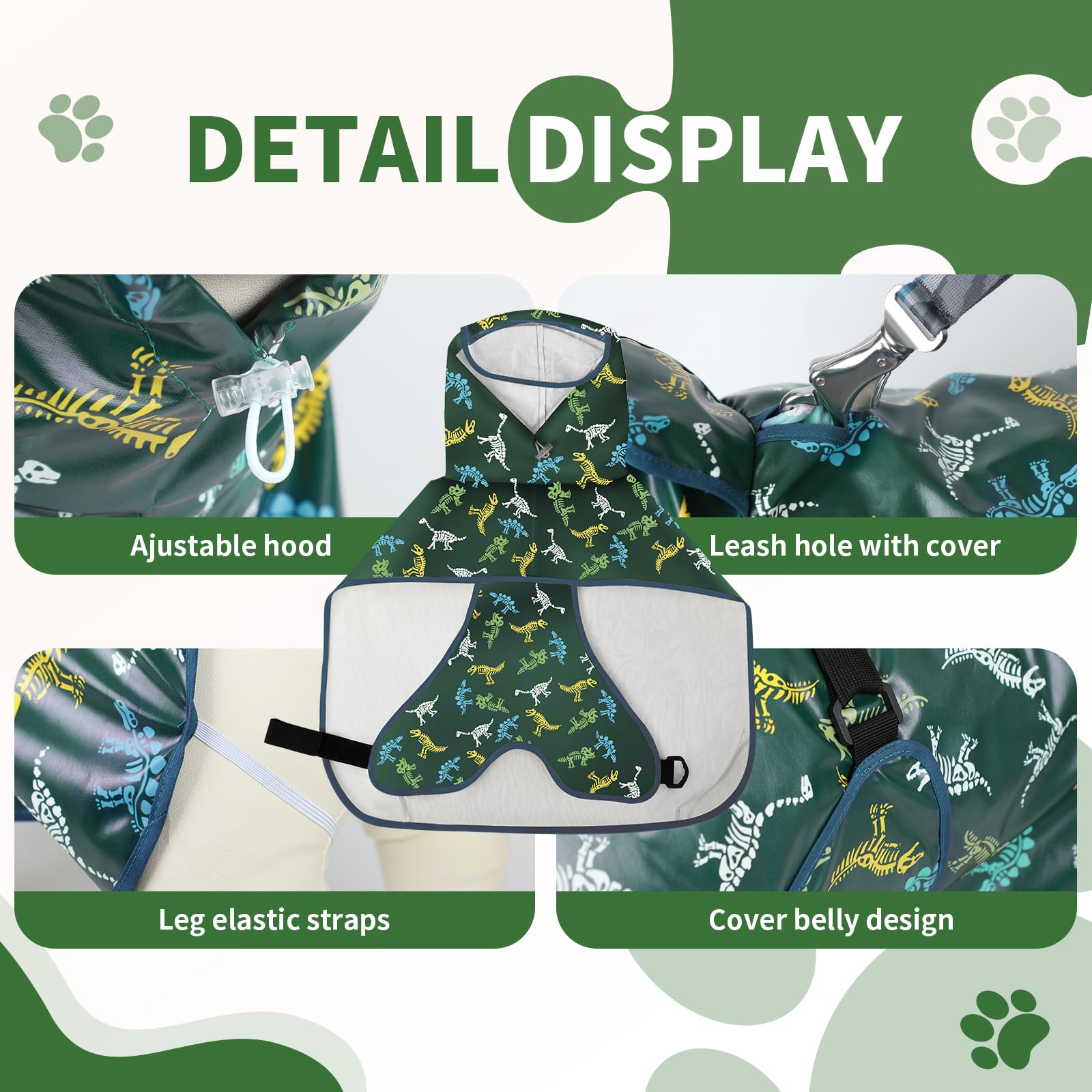 ExploreU impermeable para perros con barriga cubierta mantiene el pelaje seco y limpio.