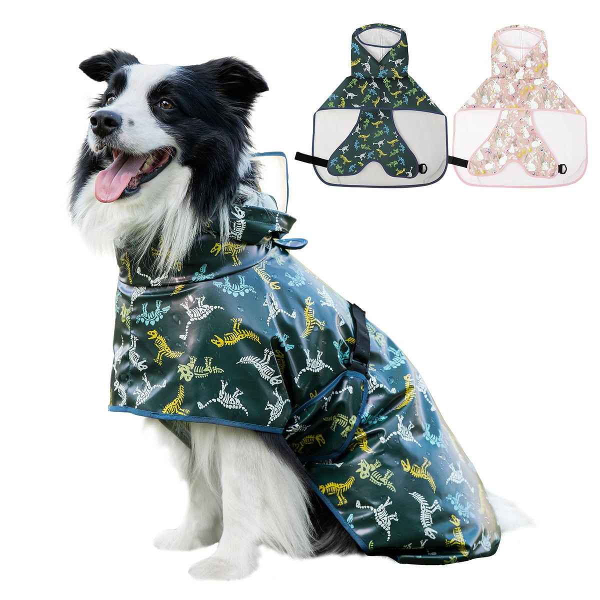 ExploreU impermeable para perros con lluvia y ajuste seguro para paseos mojados.