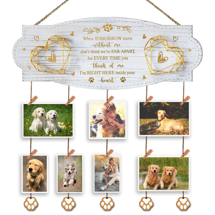 EXQUIDECA cuadro memorial para pared con clips y cuerda, ideal para recordar a tu perro.