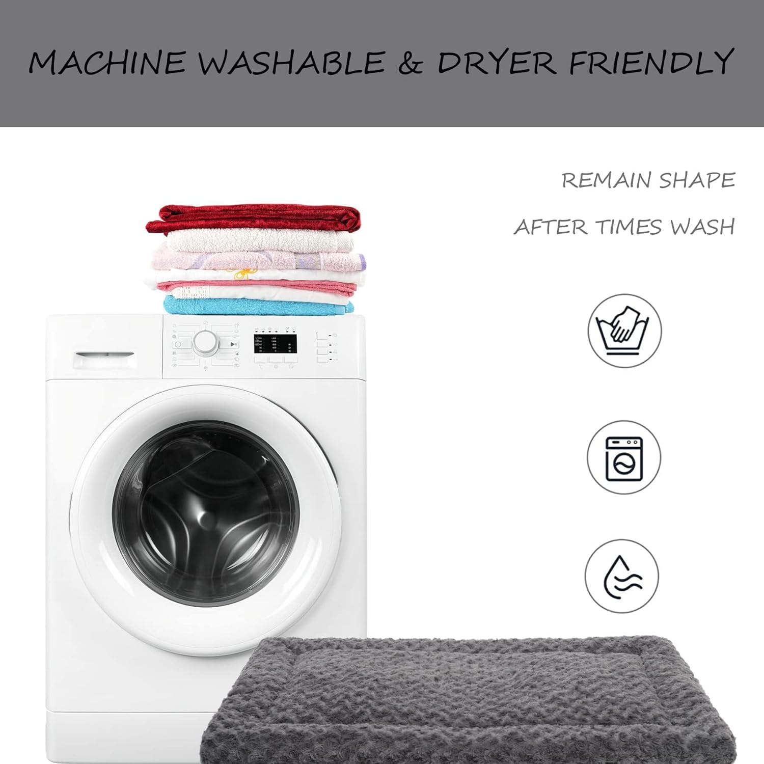Exsnugy cama perro para jaula gris: solución acolchada para espacios cerrados.