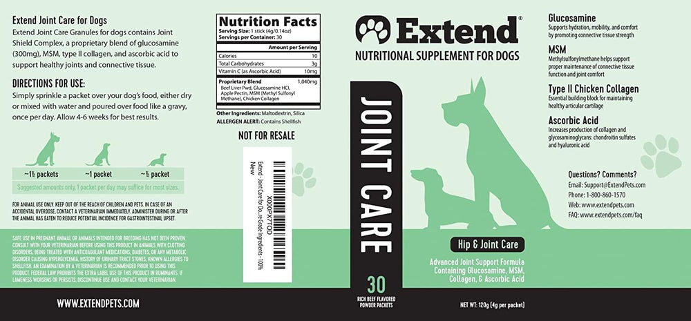 Extend Cuidado de Articulaciones para Perros: apoyo para perros de edad avanzada y grandes.
