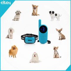 eXuby modos sonido y vibración, opción suave para perros sensibles.