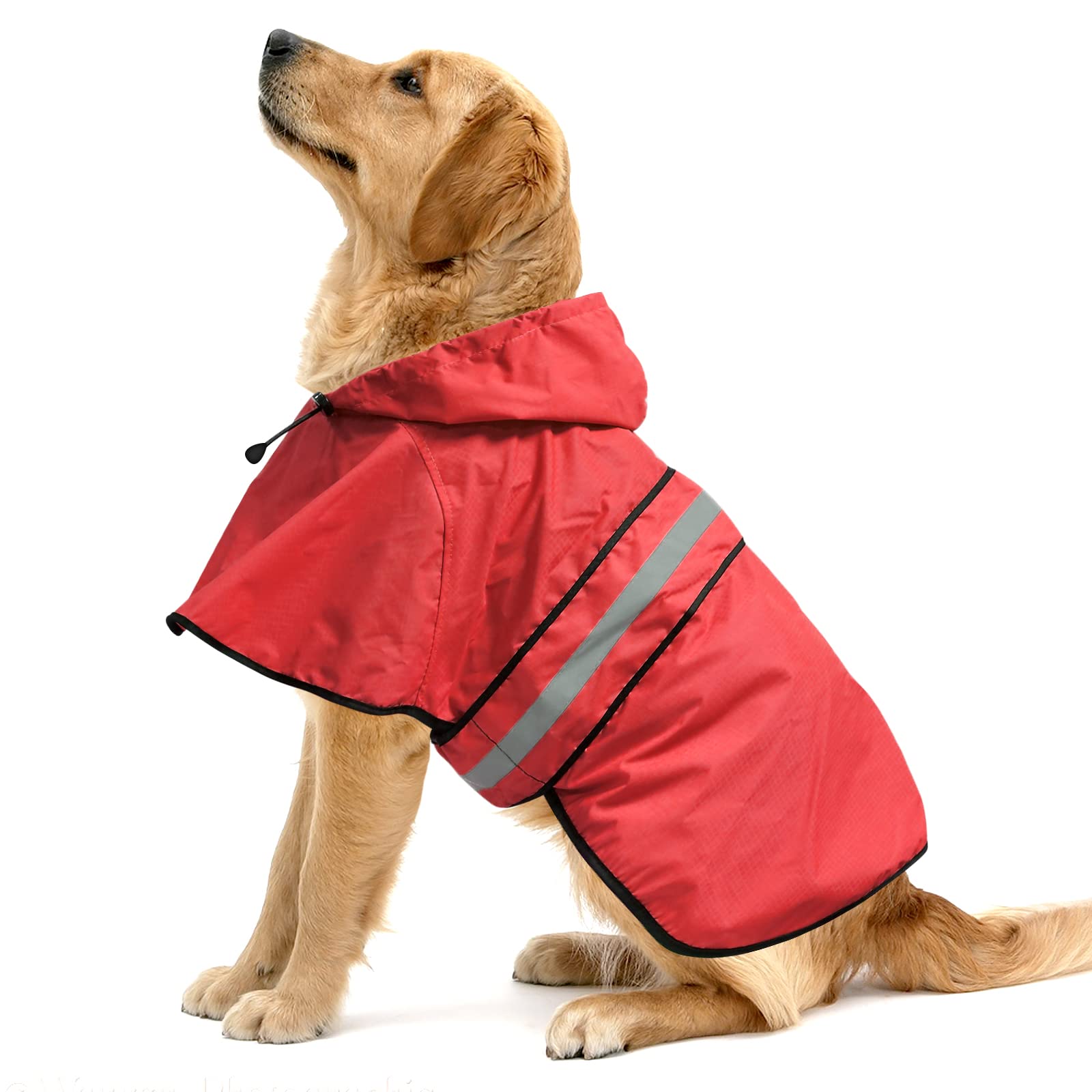 Ezierfy abrigo de lluvia para perros con capucha ajustada, protección total contra la lluvia.