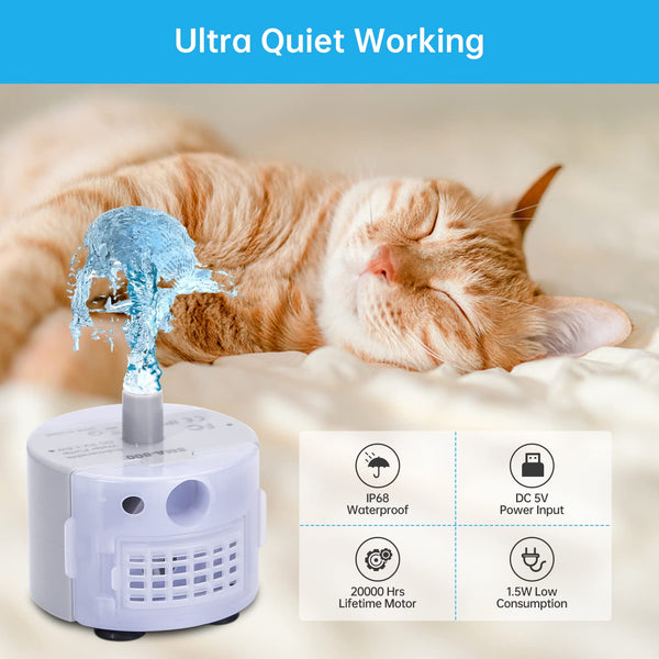 EZMioo bomba repuesto con flujo ajustable para fuentes de mascotas.