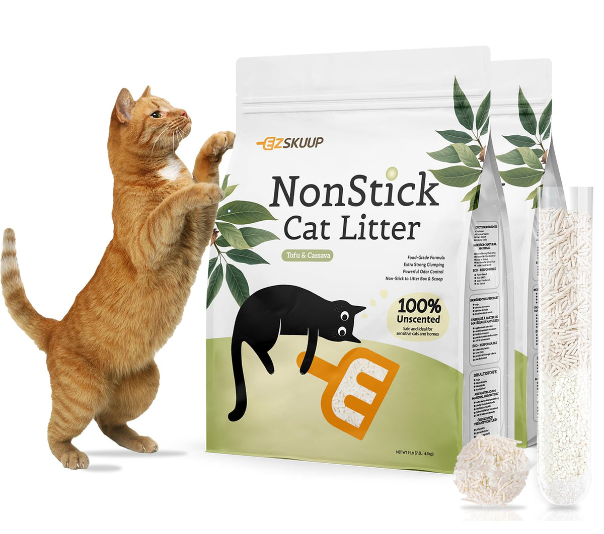 EZSKUUP arena-gato-tofu-cassava-ultra: absorción rápida