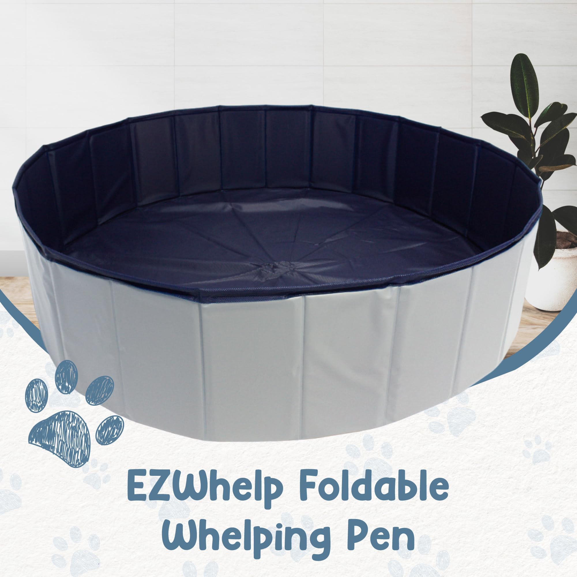 EZwhelp bañera para perros portátil, ideal para baño cómodo en casa.
