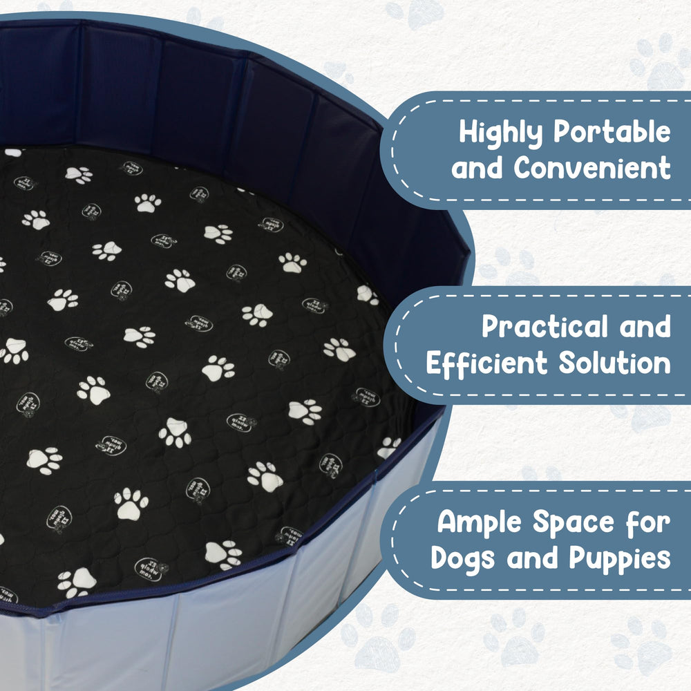 EZwhelp piscina plegable para perros, espacio amplio para juego y baño.