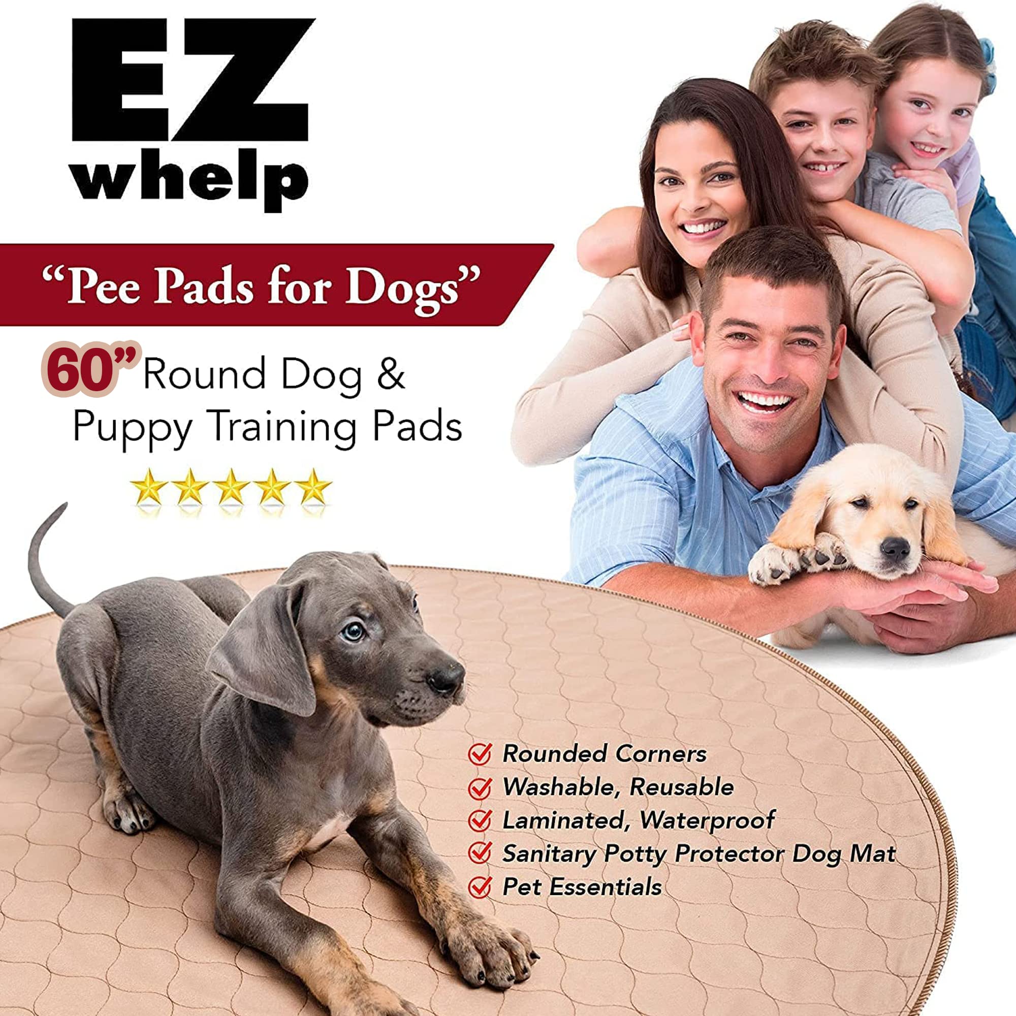 EZwhelp tapete pipí perro-terciopelo suave para mayor comodidad
