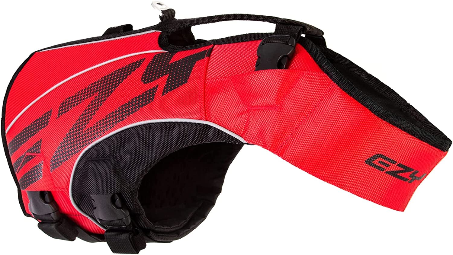 Chaleco salvavidas EzyDog DFD X2 con ajuste superior para mayor seguridad al agua.