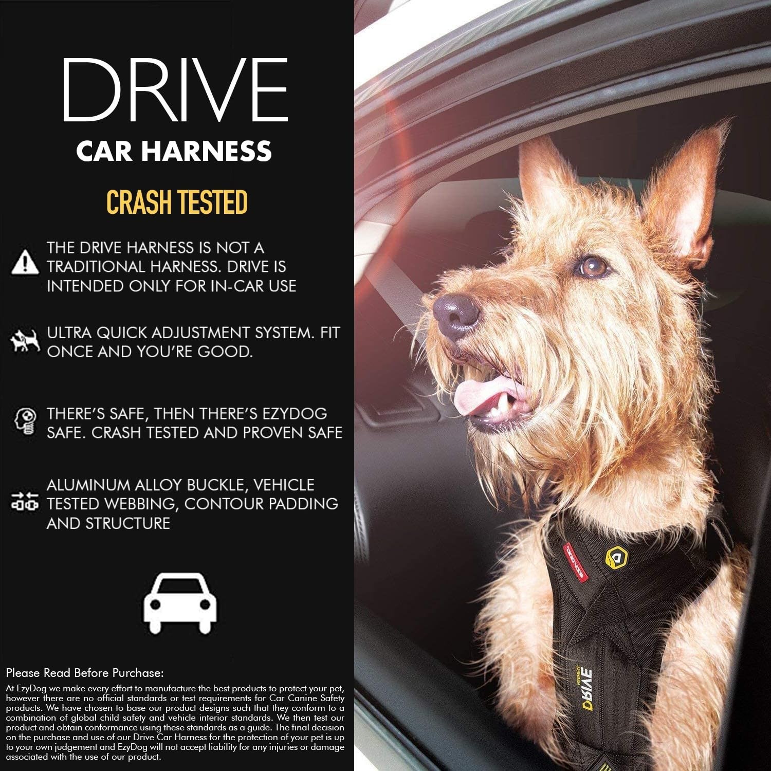 Arnés EzyDog Drive con acolchado de pecho para mayor confort.