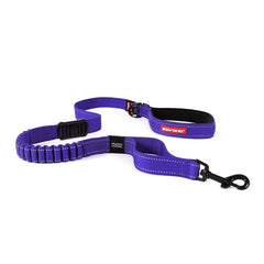 EzyDog Zero Shock: correa de 48 pulgadas morada para paseos cómodos.