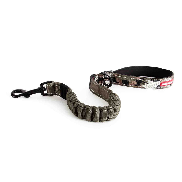 EzyDog Zero Shock correa absorbente para paseos suaves en verde camo