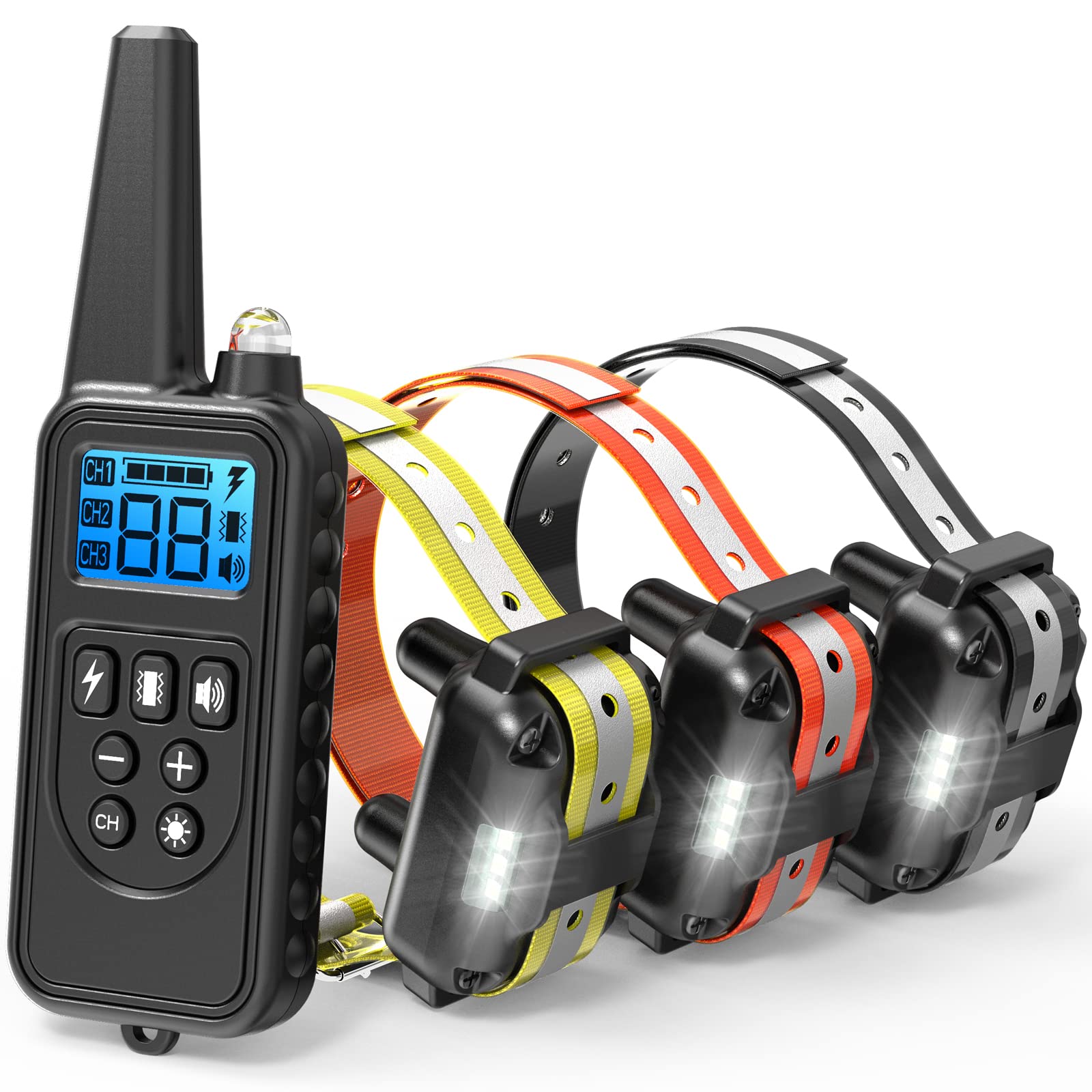F-color collar de entrenamiento con control remoto, alcance de 2600 pies para exterior