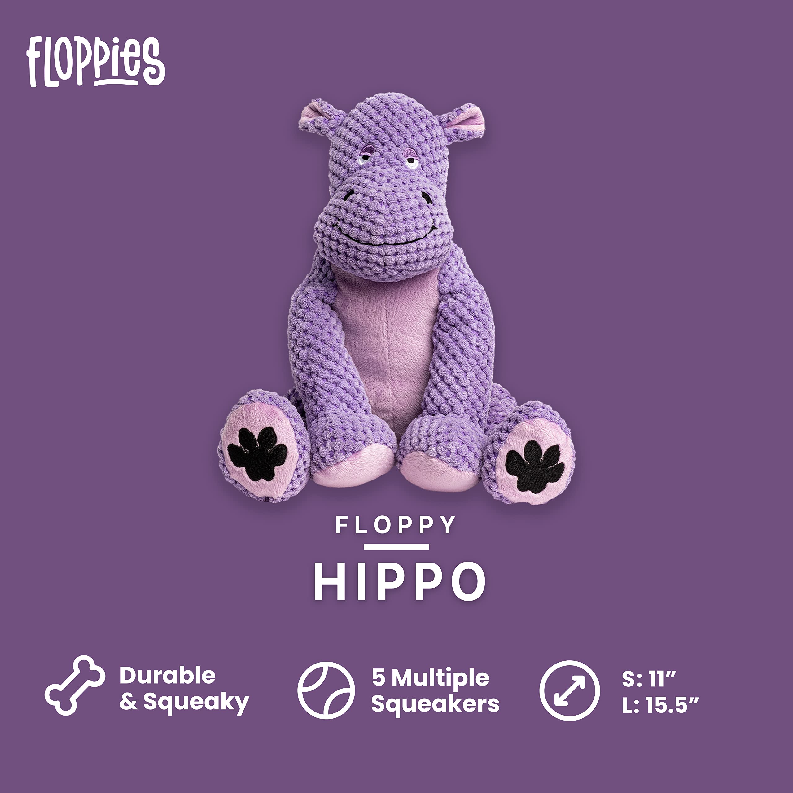 fabdog Floppies conejito peluche, entretenimiento tierno para perros activos