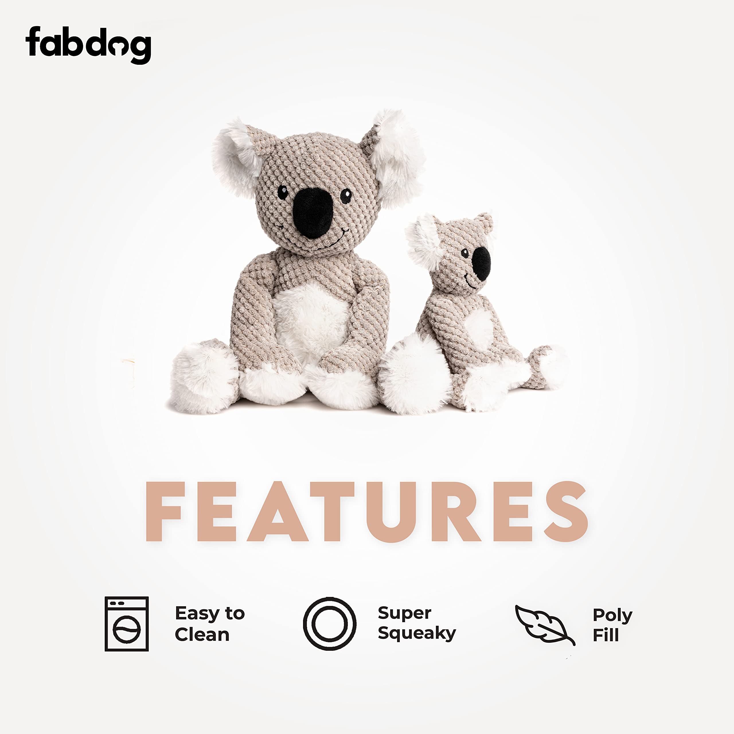fabdog Floppies conejo: peluche suave con chirrido para juego diario.