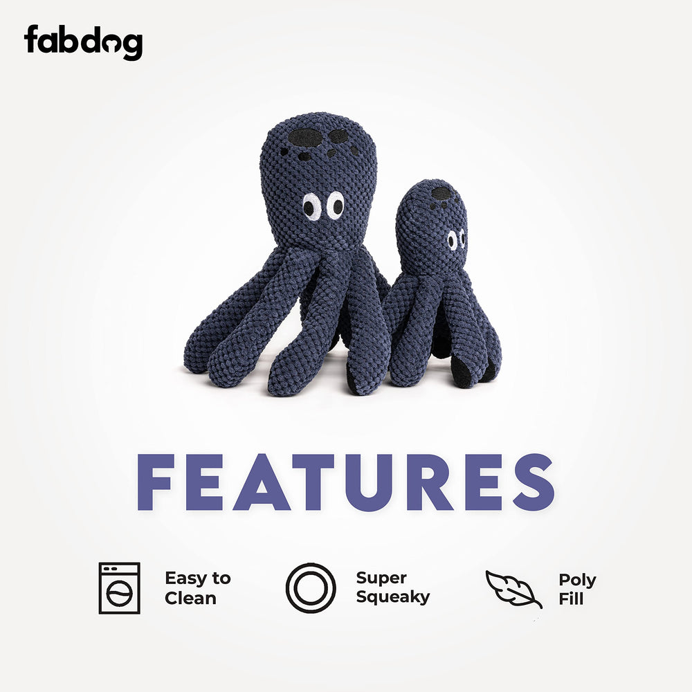 fabdog Floppies, detalle de sonido de chirrido, diversión segura para cachorros.