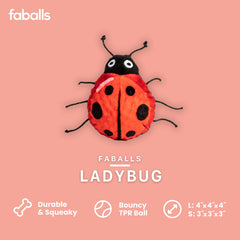 Fabdog Ladybug Faball cubierta de algodón para masticar suave