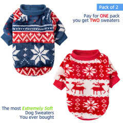 FABRICASTLE sudadera navidad para perros XXS en azul, cómodo y cálido