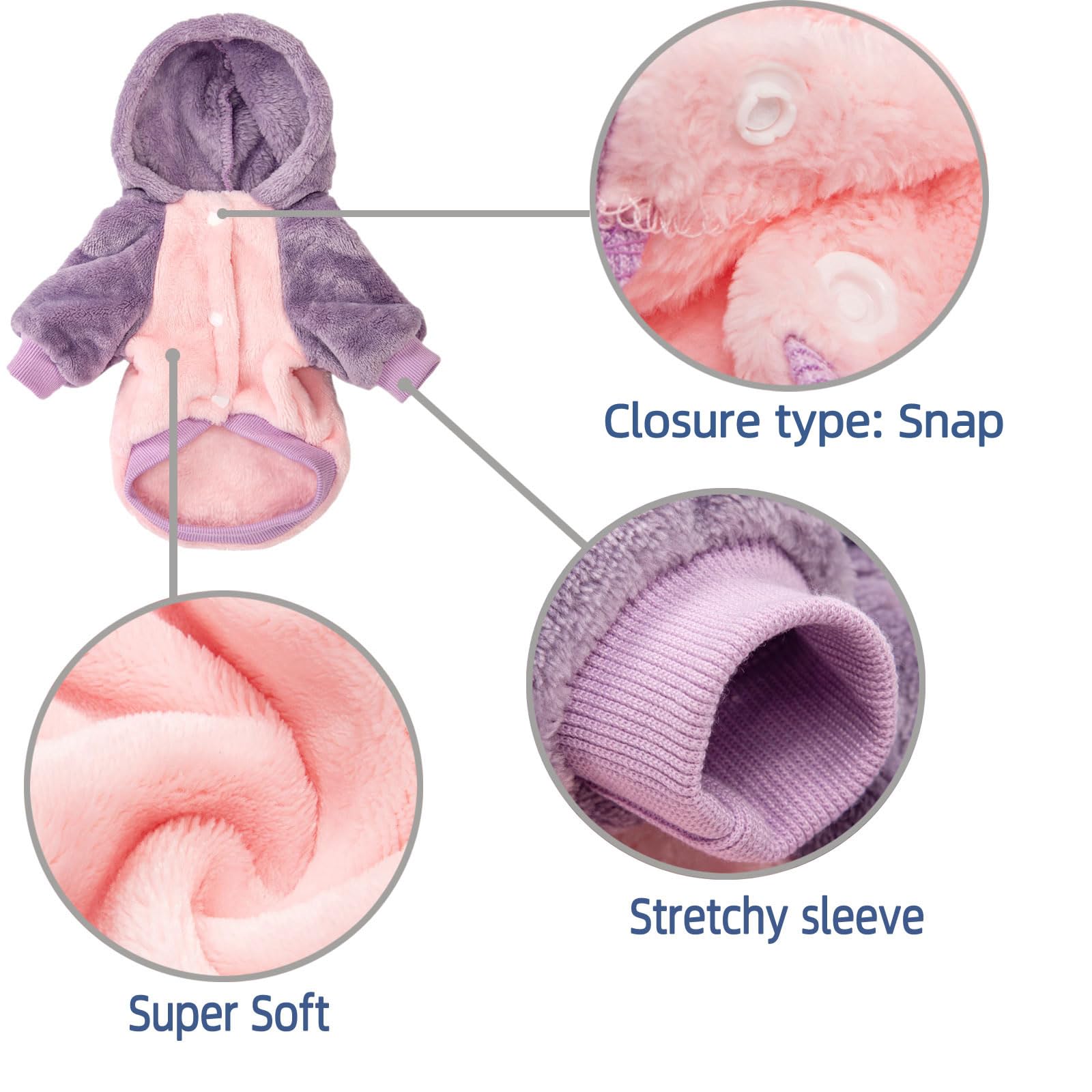 Modelo muestra la sudadera rosa FABRICASTLE para mascotas en acción.
