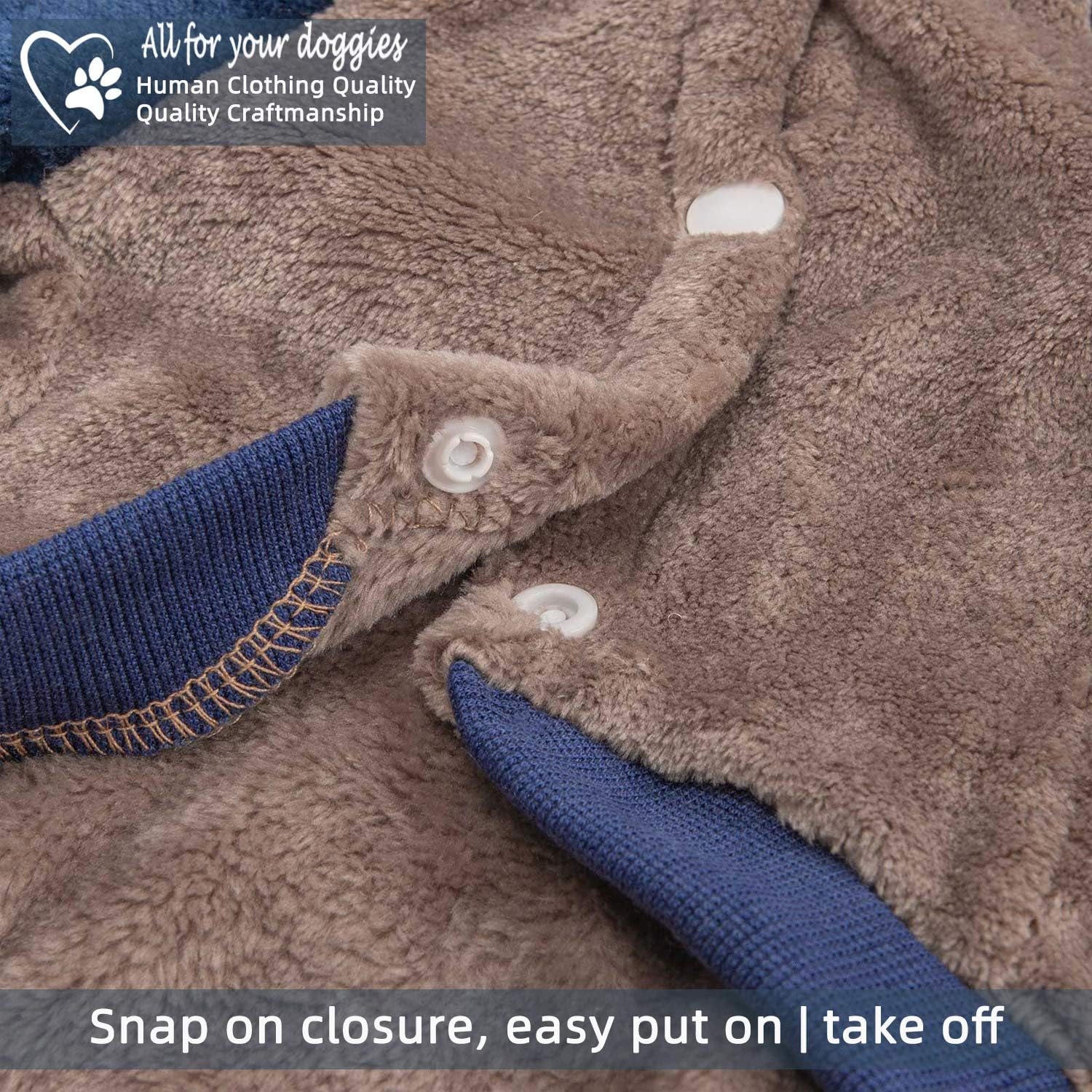 FabriCastle sudadera para perro pequeño en colores caqui-azul marino para combinar con su estilo