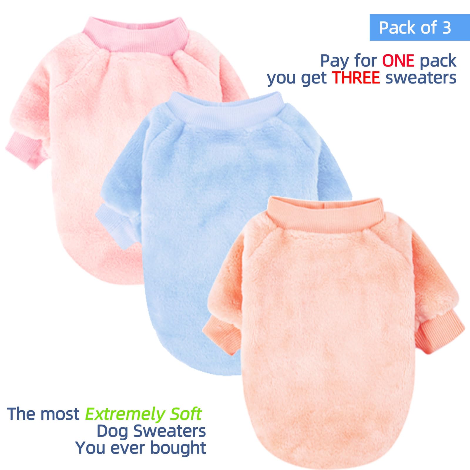 FABRICASTLE suéter azul cielo para perro, estilo y abrigo ligero.