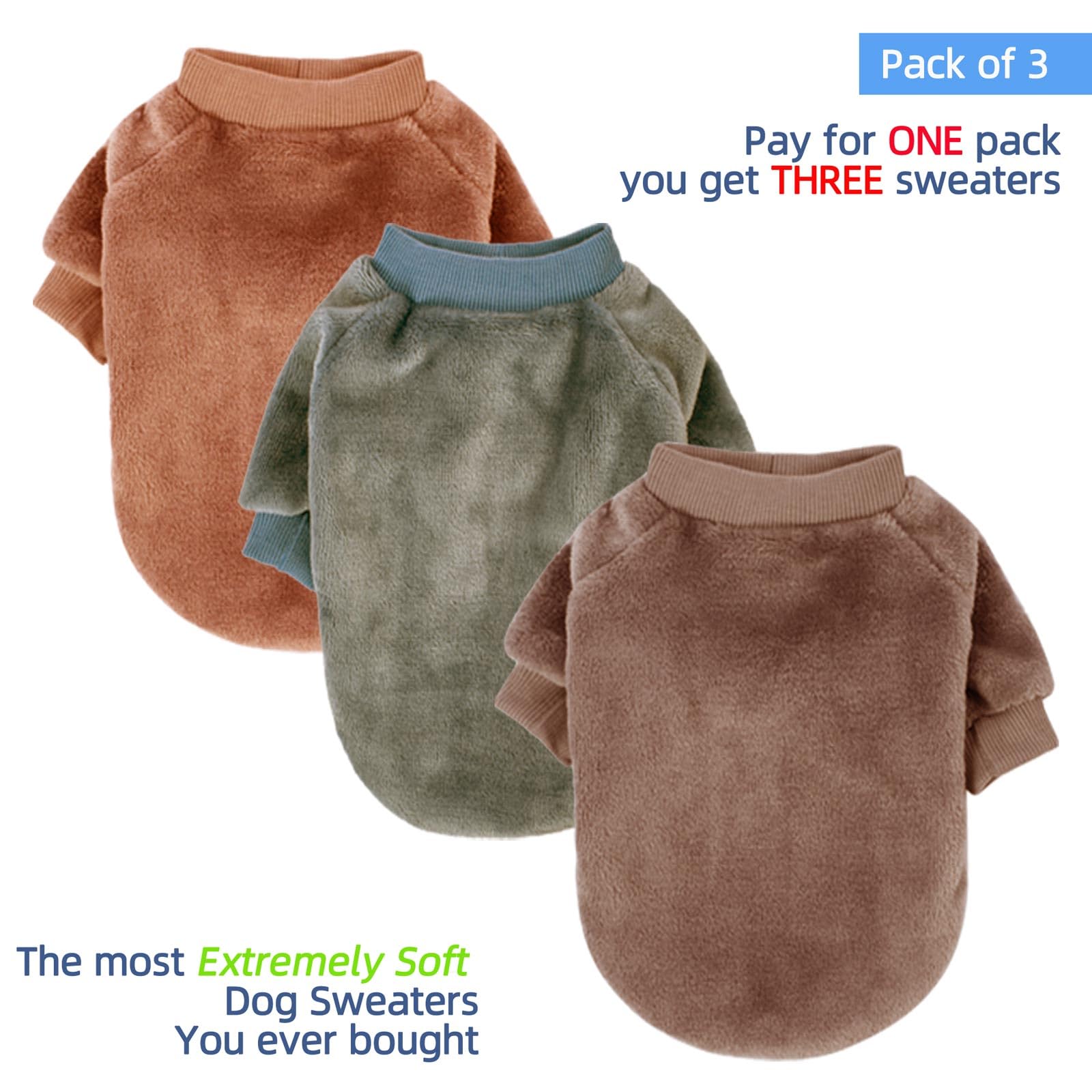 FABRICASTLE sudaderas para perro pequeño khaki, abrigo ligero para paseos diarios