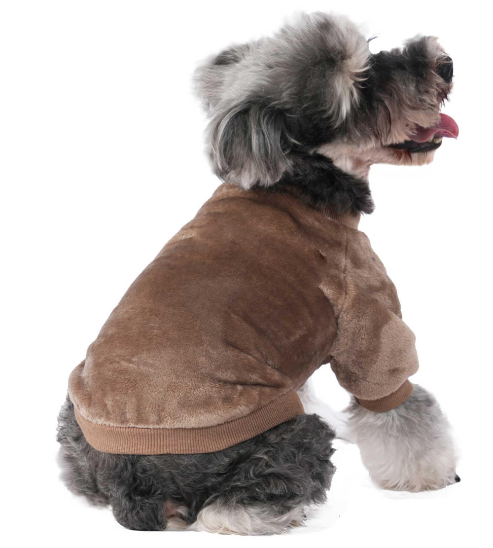 FABRICASTLE sudaderas para perro pequeño khaki, fácil de vestir y lavar