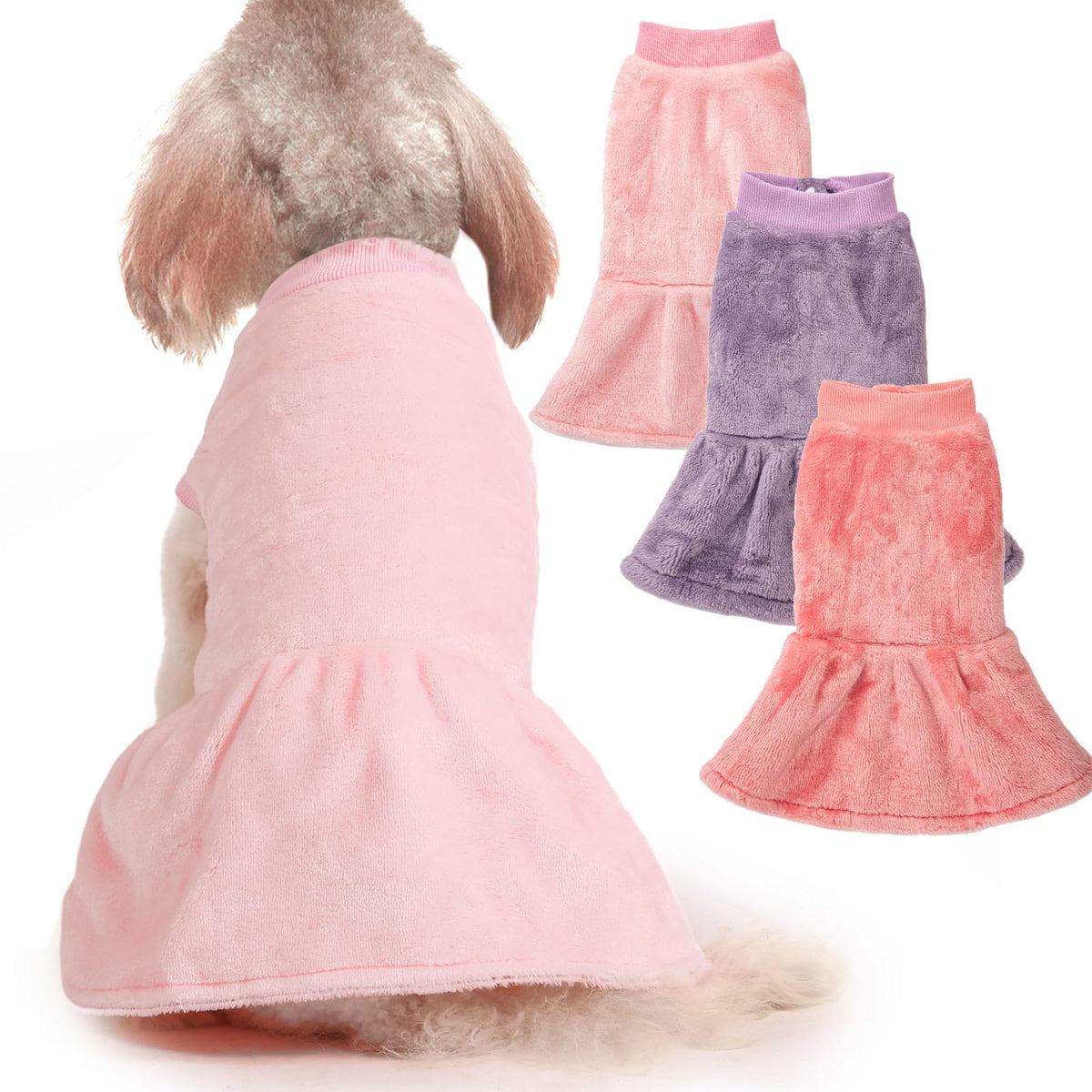 FABRICCASTLE suéter rosa para perrito, abrigo cálido para paseos.