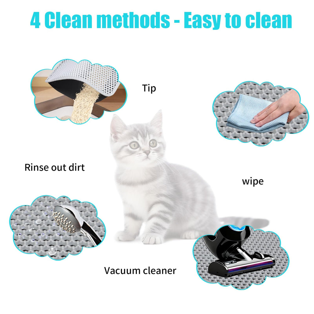 FADEYJ Alfombrilla para arena de gato se limpia fácilmente; se abre como bolsa para desechar.