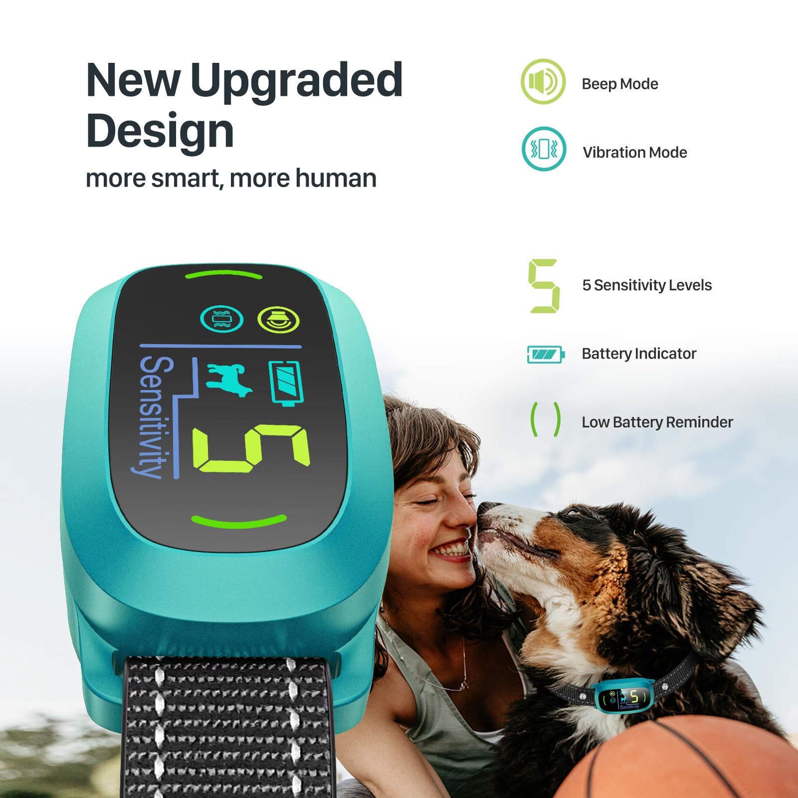 FAFAFROG collar ajuste de sensibilidad de 5 niveles para perros de diferentes tamaños