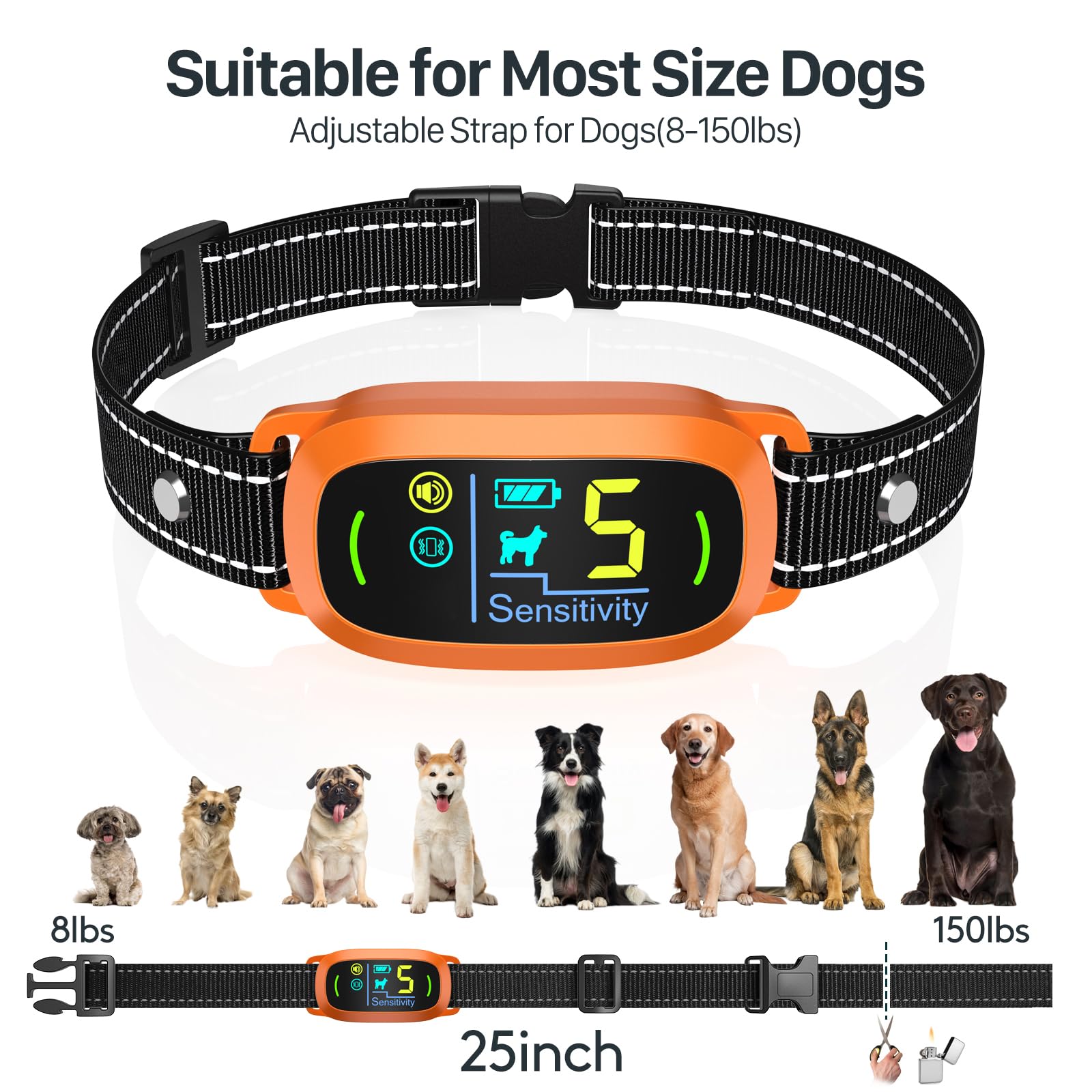 FAFAFROG collar anti-ladridos para uso diario en casa y exteriores.