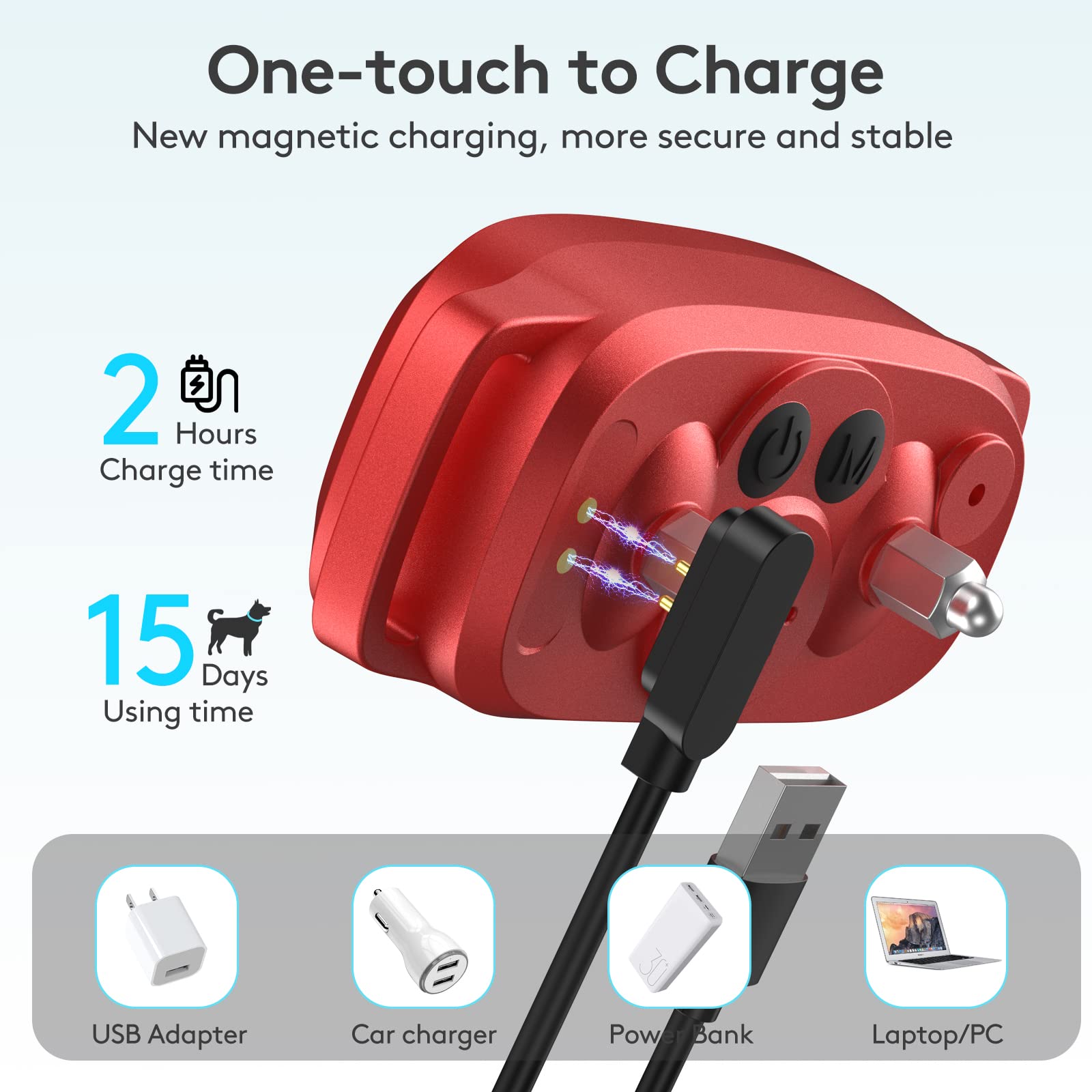 FAFAFROG collar de carga rápida e IP67 para uso exterior.