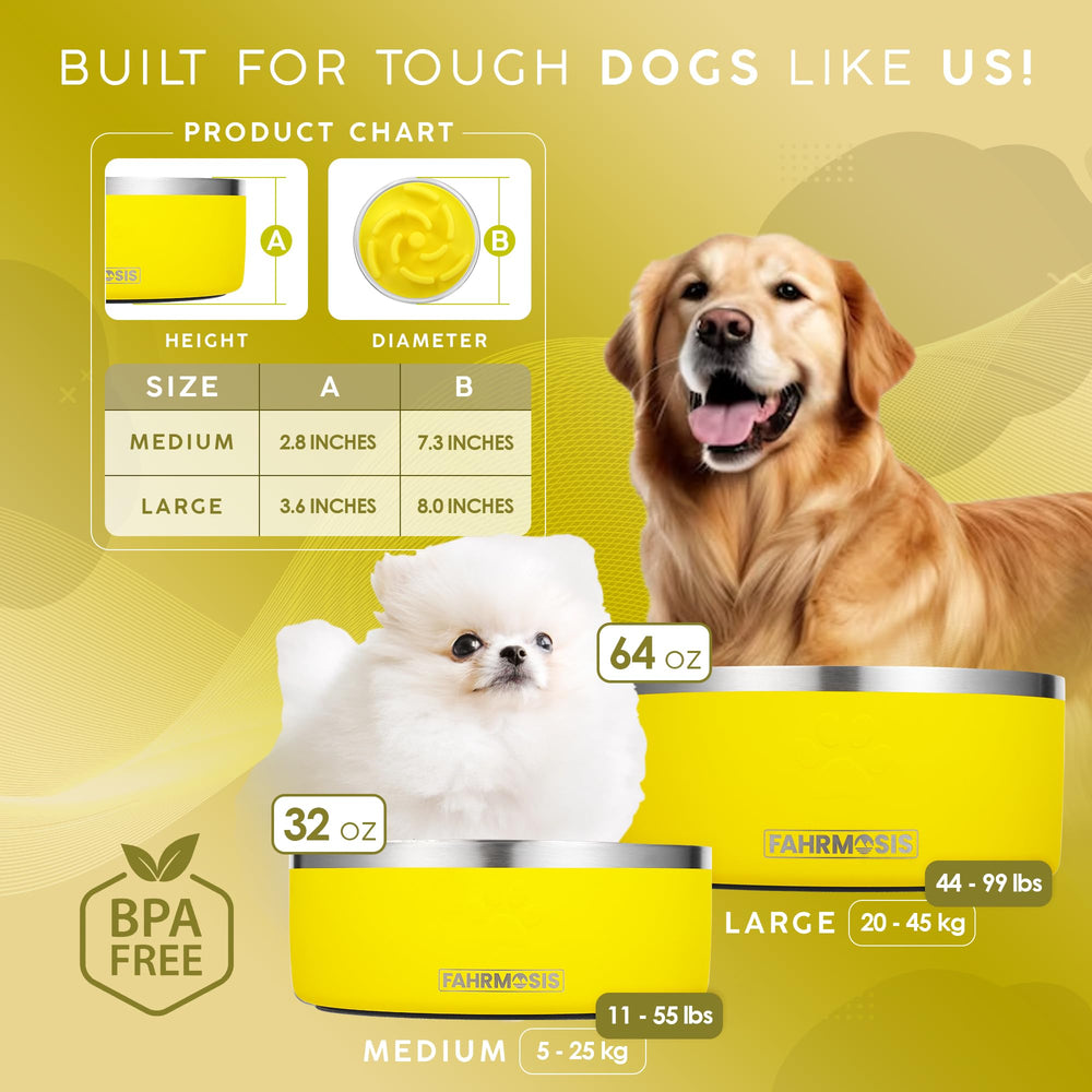 FAHRMOSIS tazón perro capacidad 8 tazas, ideal para razas medianas y grandes.