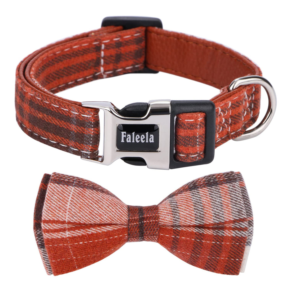Collar Faleela con lazo para perro, adjustable y color naranja, ideal para paseos.