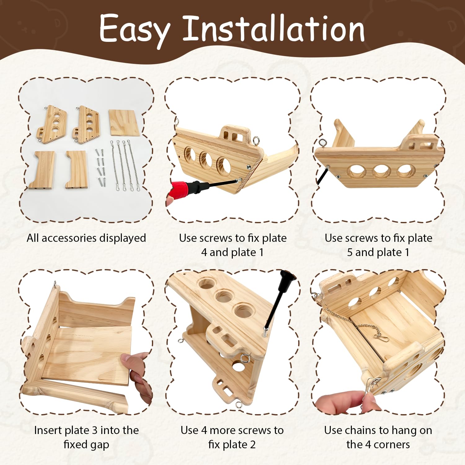 FALESHOS conjunto de tablas y tornillos para montaje simple