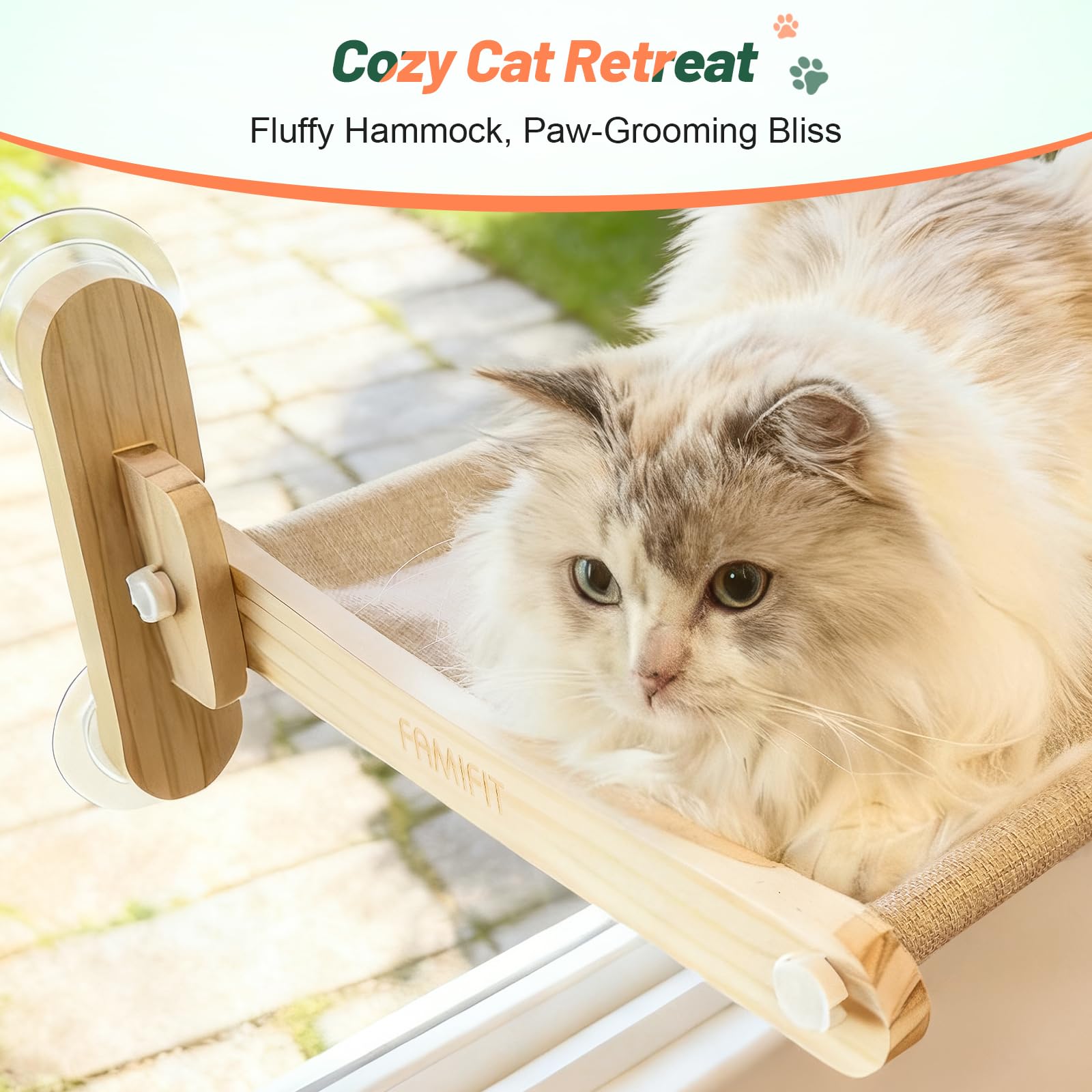 Famifit plataforma de 19-3x16-9 pulgadas brinda amplio descanso al felino.