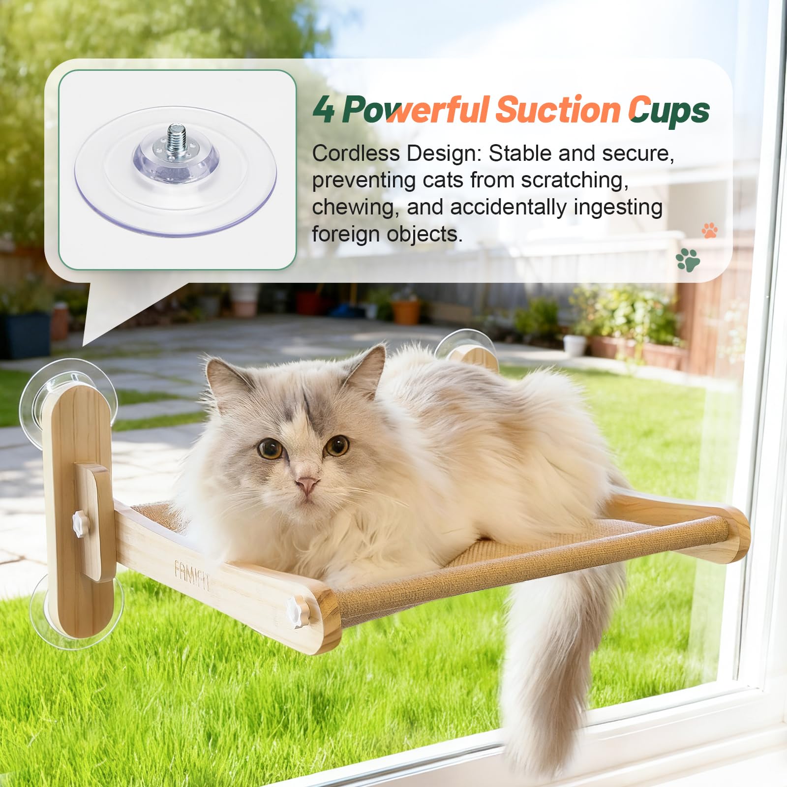 Famifit soporte 50 libras ofrece estabilidad para gatos grandes.