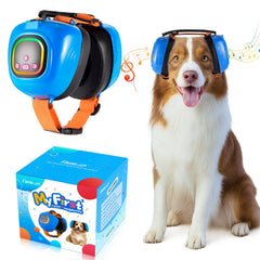 Famikako auriculares para perros azul para calma durante tormentas