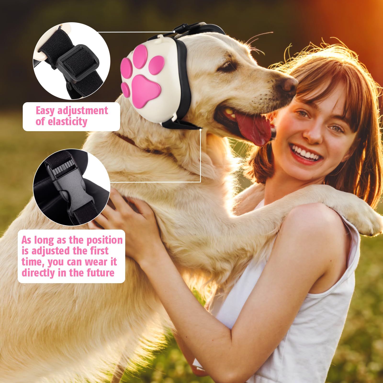 Orejeras para perros, tallas XS a XL para múltiples tamaños.