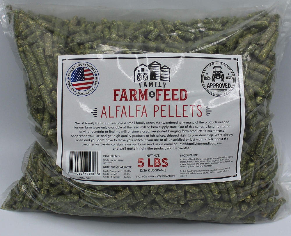 FAMILY FARM AND FEED gránulos de alfalfa con textura densa para ingesta