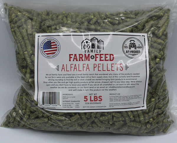 FAMILY FARM AND FEED gránulos de alfalfa con textura densa para ingesta