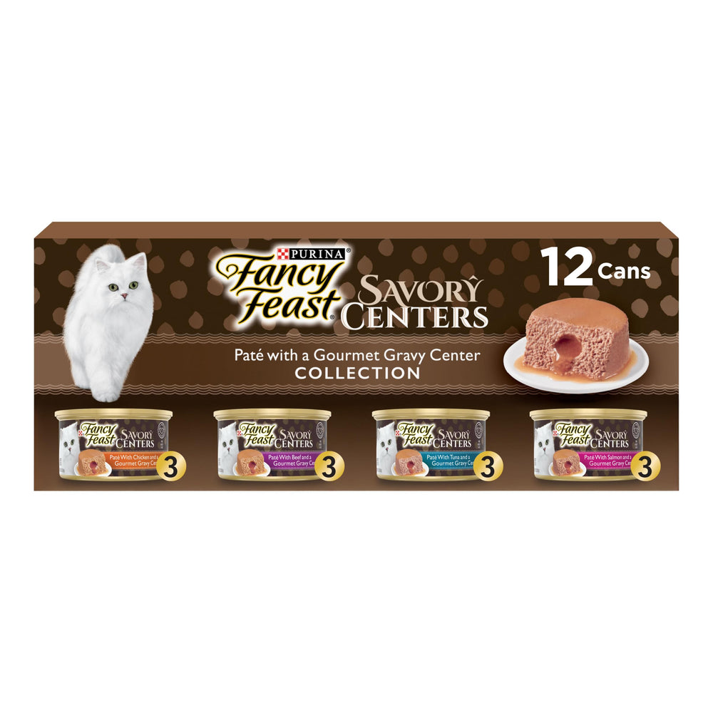 Fancy Feast Centros Sabrosos Pollo Pate: centro de salsa que deleita el paladar felino.