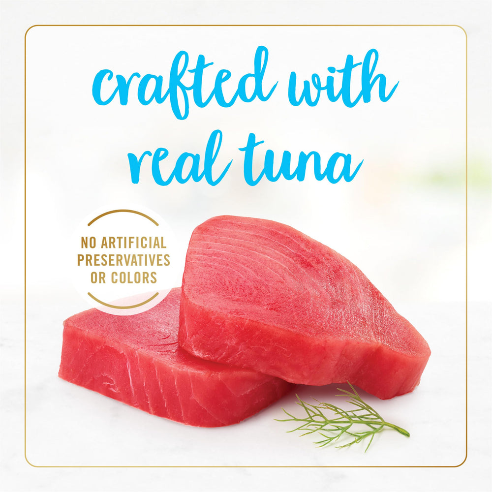 Purina Fancy Feast Delights, ingredientes reales visibles en etiqueta