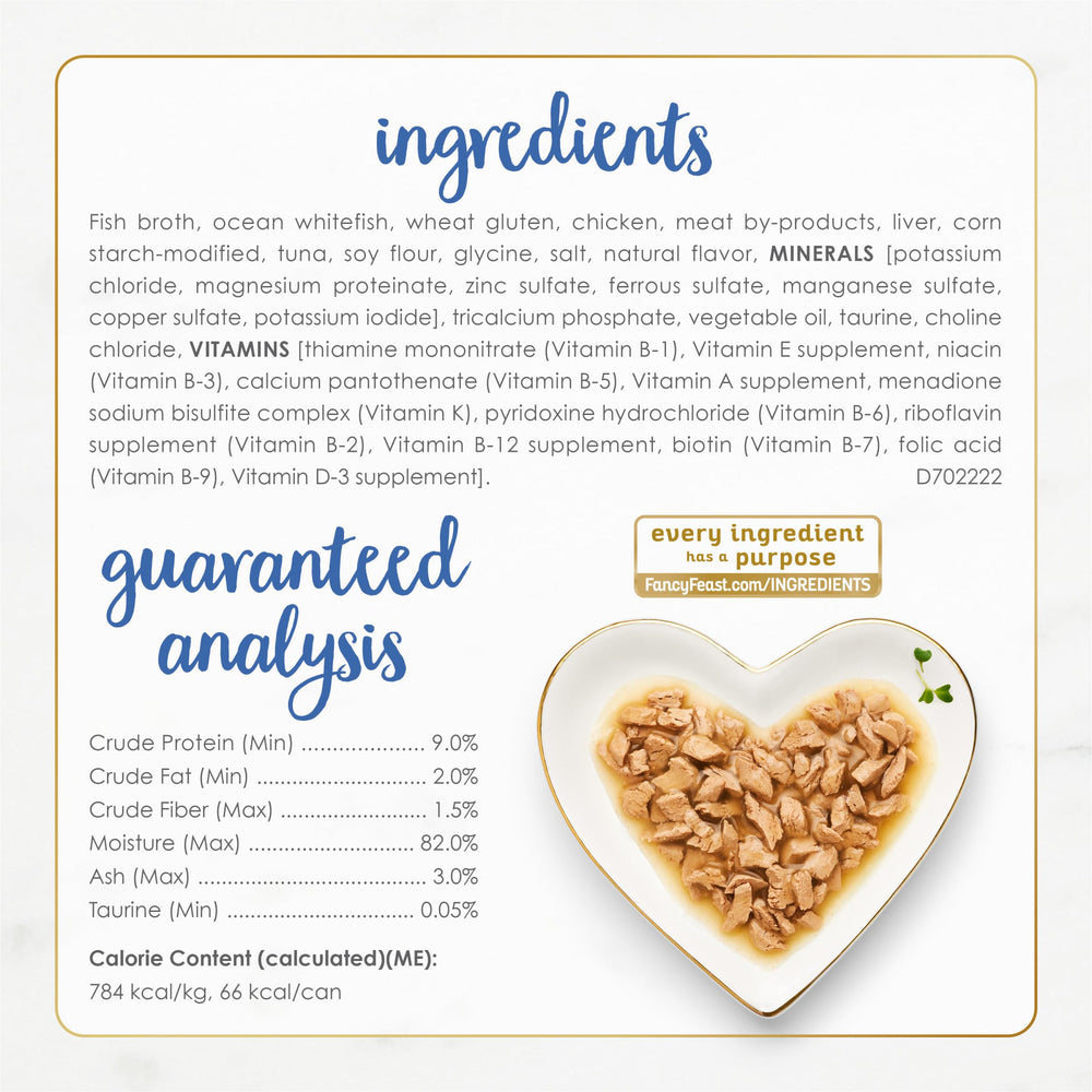 Textura suave con salsa sabrosa en cada bocado de Fancy Feast Gravy.