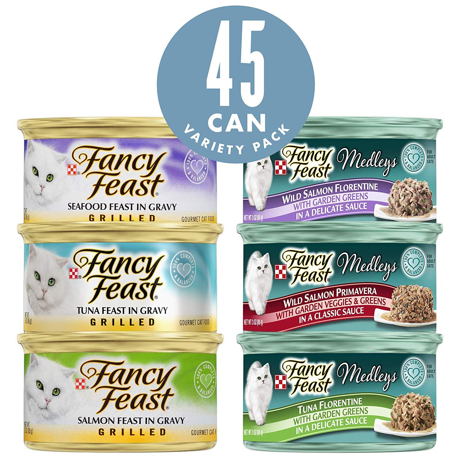 Fancy Feast lata grillado salmon, sabor gourmet para gatos exigentes